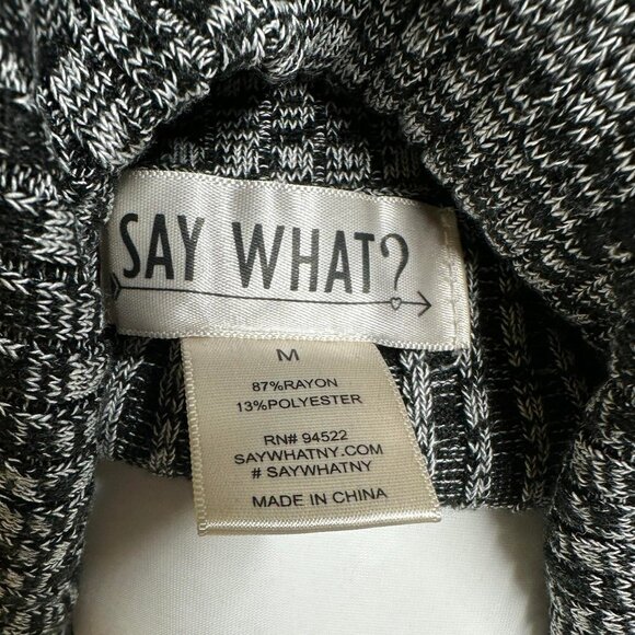 SAY What? Bodycon Ribbed Sweater Cowl Neck Dress Gray Size Medium - Picture 5 of 5